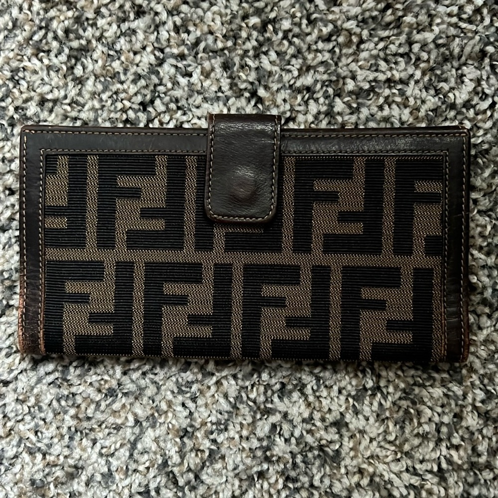 Fendi canvas wallet double sided
